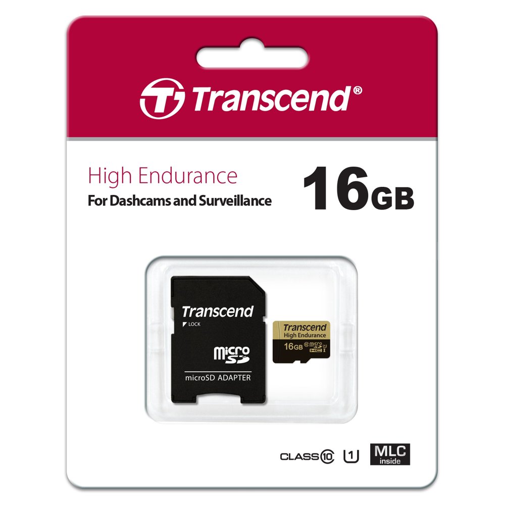 Transcend High Endurance Flash memory card (SD adapter included) 16