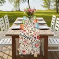 thumbnail image 4 of Red Pink Spring Floral 60 Inch Table Runner, Summer Botanical Vintage Farmhouse Dresser Scarf Cotton & Linen Tablerunner for Dining/Kitchen Island/Holiday Party Décor 13" x 60", 4 of 9