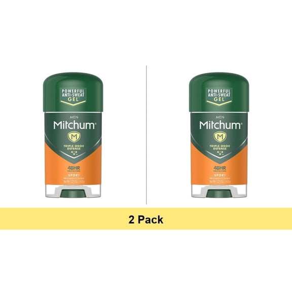 Mitchum Power Gel Anti-Perspirant Deodorant Sport Triple Odor Defense 48HR Protection 2.25 Oz - 2 Pack