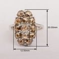 thumbnail image 3 of 1.35CT Champagne Diamond 925 Sterling Silver Gold Vermeil Women's Valentines Day Gifts Ring, 3 of 4