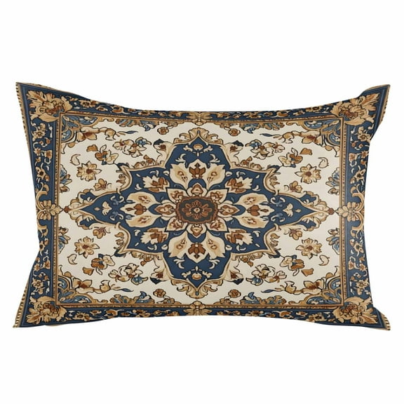 Navy Blue Brown Boho Throw Pillow Cover 20 x 36 Inch Decorative Pillow Cover Southwestern Ethnic Geometric Classical Lumbar Pillowcase Seasonal Rectangle Cushion Case for Couch Sofa Bed Living Room