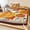 Pumpkin Orange, Mustard, Warm Taupe, Amber, variant on Full Size Fitted Sheet Set - Orange Pumpkins 3 Piece Bedding Sets 16" Deep Pocket Fitted Sheet with 2 Pillowcases, Fall Thanksgiving Maple Leaf Farmhouse Beige Brushed Microfiber Hotel Bed Sheets