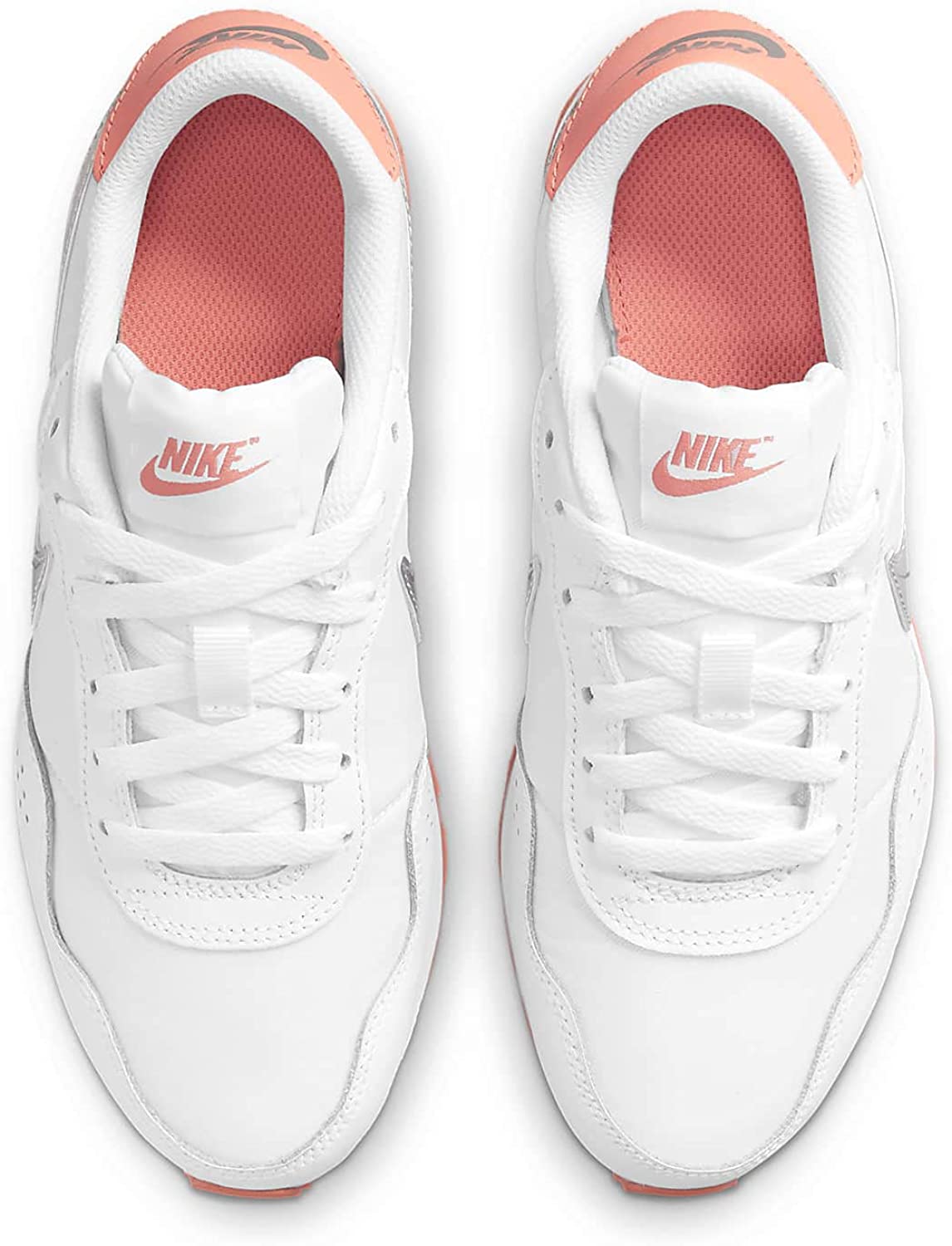 Nike Boys Running Walking Shoe Big Kid 8-12 Years 5.5 Big Kid White Mtlc Silver Crimson Bliss