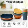 thumbnail image 6 of Wheat Straw Dinnerware Set for 4, Unbreakable Plates & Bowls, Lightweight, BPA-Free, Microwave & Dishwasher Safe, 32-Piece Set for Home & Outdoor, 6 of 8