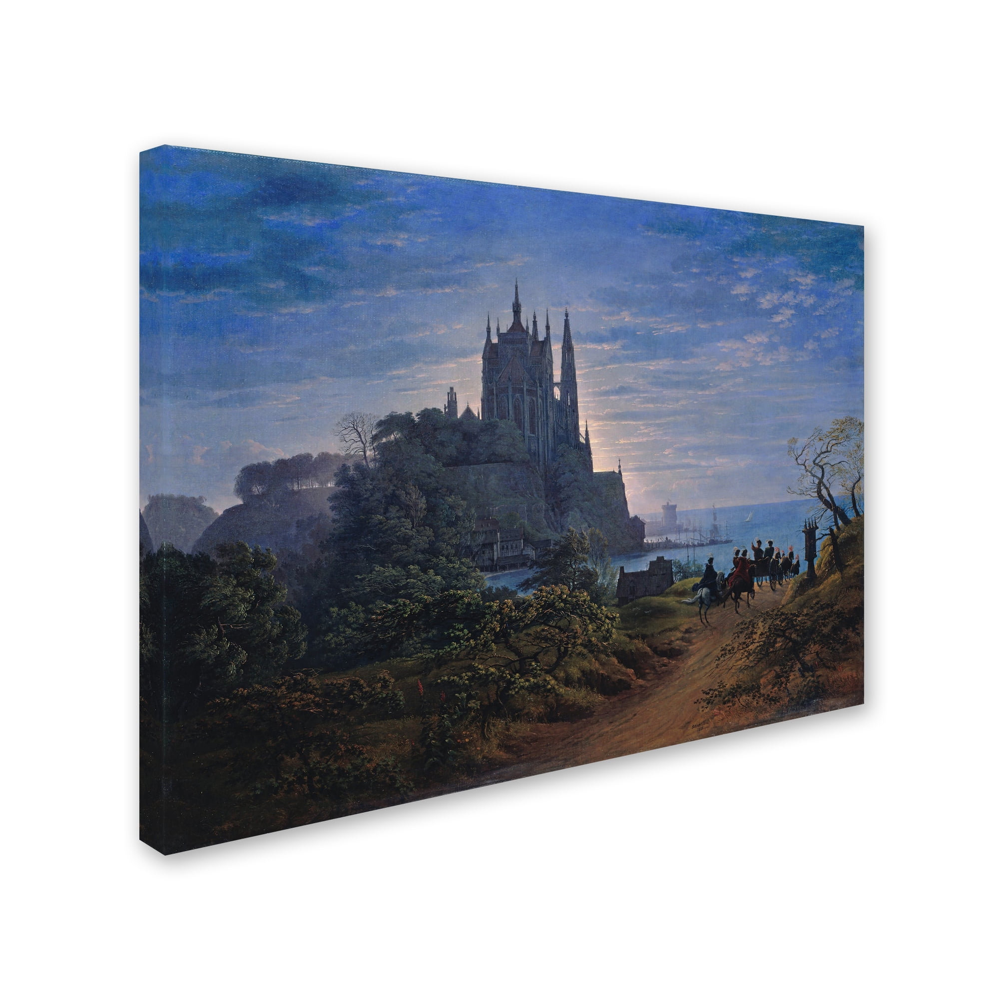 Trademark Fine Art 'Gothic Church On A Rock By The Sea' Canvas Art by Karl Schinkel