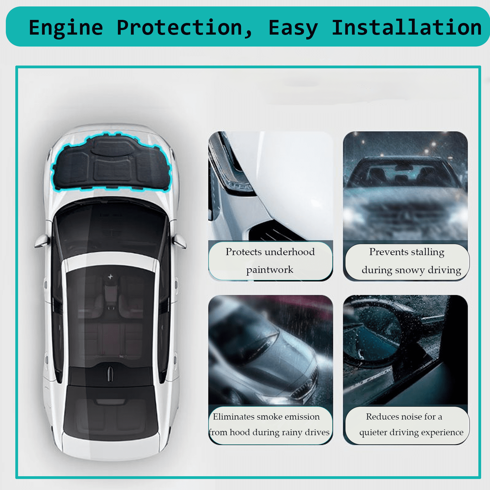 For Honda CRV 2017-2019 Car Hood Engine Insulation Pad ,Aluminum Foil Heat,Heat Shield,Sound Deadening Mat,Soundproof Cotton Replacement Accessories Heat Sound Cover-2017-2019