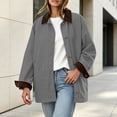 thumbnail image 6 of JOANKDMI Fall Jackets Women Corduroy Lapel Button Down Chore Barn Jacket Lightweight Casual Long Sleeve Winter Outerwear with Pockets, 6 of 9