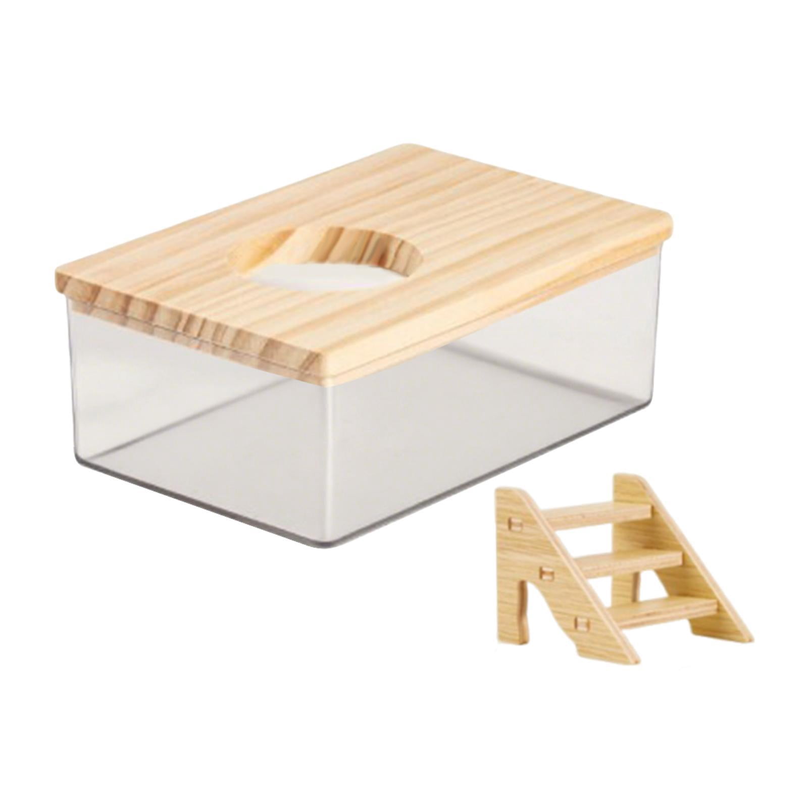 CarpNettore Hamster Sand Bath Box Clear Pet Toilet And Sand Container for Hedgehog Squirrels L