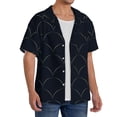 thumbnail image 2 of Fuzoiu Black Fish scales Print Men's Casual Short,Men's Short Sleeve Shirt,Mens Casual Button Down Shirts,Cuban Collar Summer Shirt for Beach, Vacation, and Outdoor Activities-4X-Large, 2 of 5