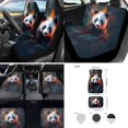 thumbnail image 1 of Jeiento Panda 17 Pcs Car Seat Cover with Floor Mats Steering Wheel Cover Armrest Cover Sear Belt Cover, Black Interior Auto Accessory Universal Fits for Most Cars Truck SUV Sedan, 1 of 4