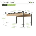 thumbnail image 5 of Aoxun 12x16 Outdoor Pergola, Patio Aluminum Pergola with Upgraded Retractable Canopy, Heavy Duty Metal Pergolas and Gazebos with Adjustable Sun Shade Cover for Modern Backyard, Deck, Garden, 5 of 8