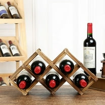 UNOMOR Foldable Wooden Wine Rack Holder For Bottles Carbonized Color Hard Wine Bottle Holder For Home Bar Club Decor