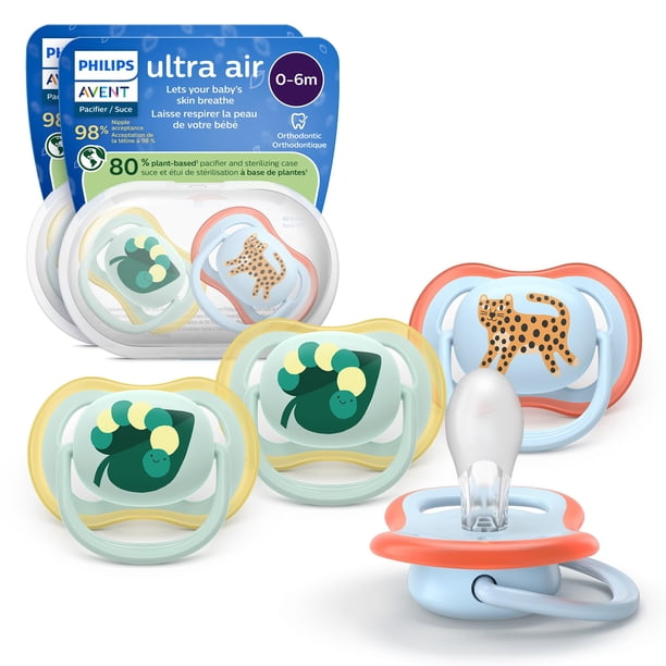 Chupetes Ultra Air AVENT Ortodónticos 0-6 Meses Paquete de 4