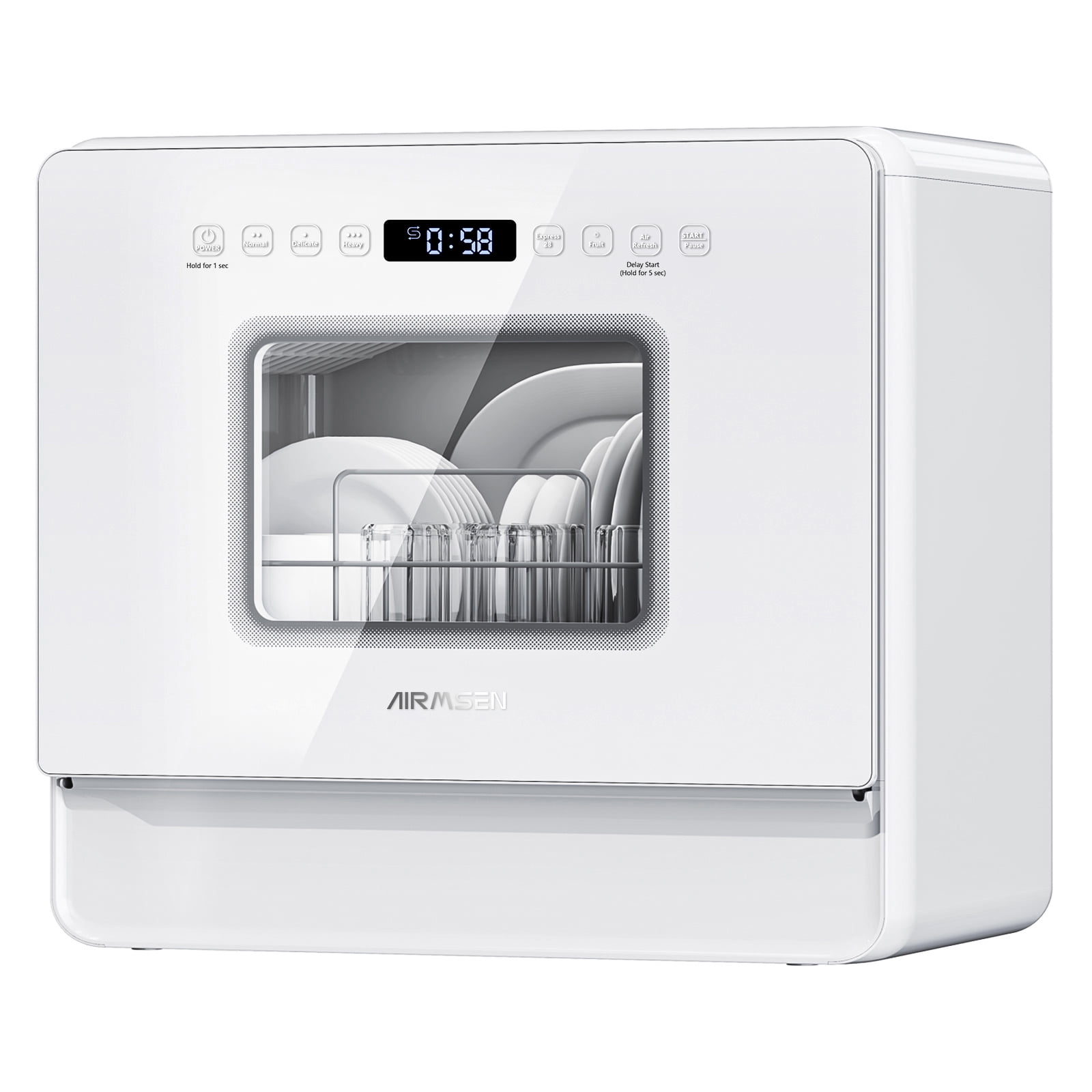 AIRMSEN 5-Place Settings Portable Countertop Dishwasher with 5L