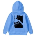 thumbnail image 2 of WhouRiu Big Girl's Hoodies Cat Prints Oversized Hooded Sweatshirt Children Cozy Soft Autumn Winter Hoodies Blue,Sized 7-8, 2 of 6