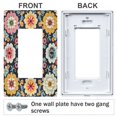 thumbnail image 3 of Yayeee Rocker Switch Wall Plate 3-Gang 6.5"x4.6" Home Decorative Outlet Cover, Colorful Floral Pattern, 3 of 6