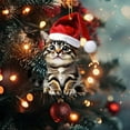 thumbnail image 6 of CuiLiyq Grey Tabby Cat Christmas Ornament, Lovable Acrylic Tabby Cat Ornament, for Christmas Tree Tabby Cats Christmas Decor Indoor Car Mirror, 6 of 8