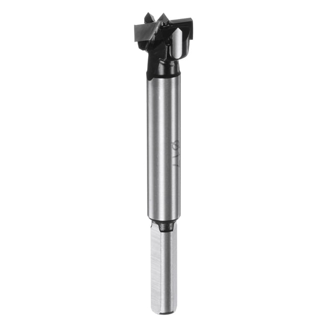 Broca Forstner Uxcell para Trabajos en Madera, 21/32in (17mm) Punta de Carburo con Vástago Triangular Cortador de Bisagra para Abrir Agujeros en Madera