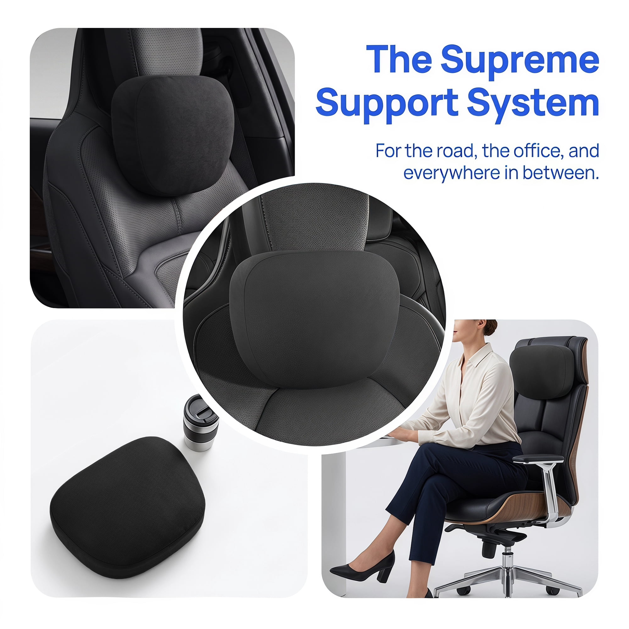 Unique Bargains Neck Pillow Travel Pillow Down Cervical Support Black 11.8" x 7.9"