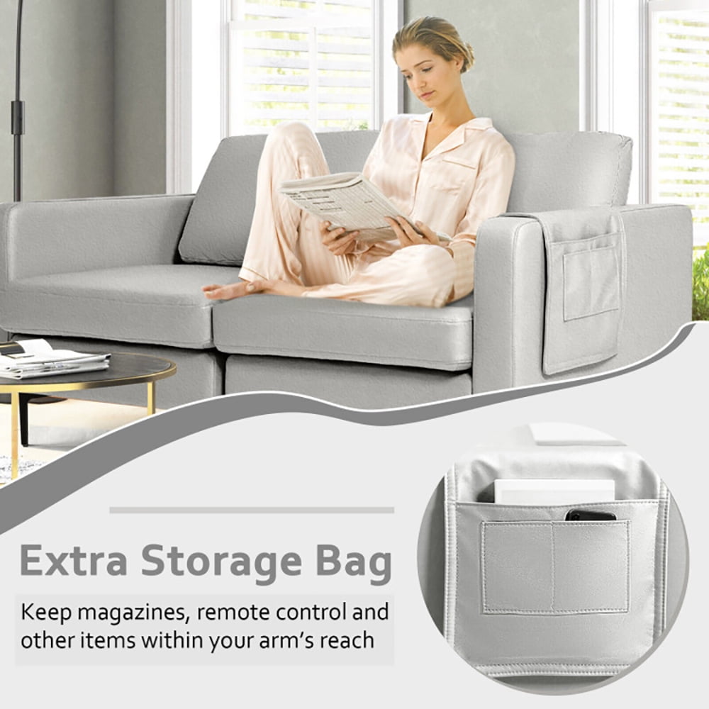 Finihen Loveseat Sofa, Modern Loveseat Sofa Couch with Side Storage Pocket, for Living Room, Bedroom, Light Gray Finihen Loveseat Sofa, Modern Loveseat Sofa Couch with Side Storage Pocket, for Living Room, Bedroom, Light Gray