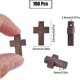 thumbnail image 2 of 100 cuentas de madera con forma de cruz, pequeñas cruces de bolsillo, rosario de madera natural, crucifijo, dijes para Pascua., 2 of 9