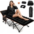 thumbnail image 1 of Catre Plegable para Adultos Individual - Cama Portátil de Campismo - Soporta 150 kg - Estructura de Acero Reforzado - Ideal para Exteriores, Camping, Viajes y Visitas (Negro), 1 of 4
