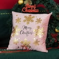 thumbnail image 5 of Pink Gold Christmas Decorations Throw Pillow Covers 16x16 Set of 4 Snowflakes Reindeer Decorative Cushion Cases Xmas Golden Decor for Couch Sofa Bedroom, 5 of 6