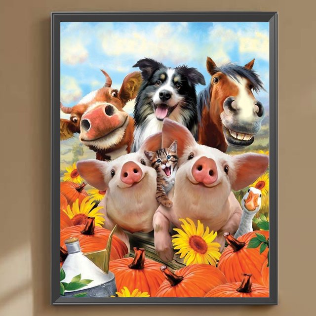 Cuadros Decorativos 5D bricolaje taladro redondo completo diamante pintura Animal Kit decoración del hogar arte artesanía Wdftyju embutido en tela