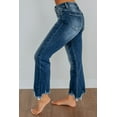 thumbnail image 2 of Neona Risen Women's Mid Rise Straight Leg Jeans, Raw Hem, Stretch Fit, 2 of 5