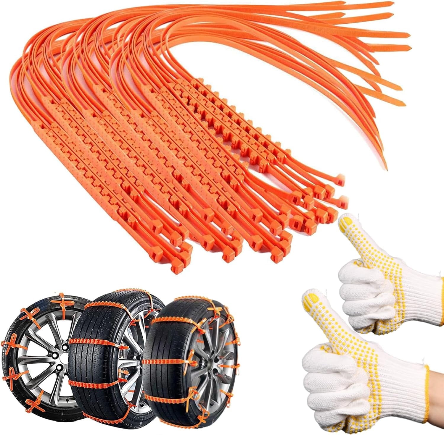 Super Z 6 Compact Cable Tire Snow Chain Set for Cars, Trucks, and