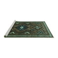 thumbnail image 2 of Ahgly Company Machine Washable Indoor Round Persian Turquoise Blue Traditional Area Rugs, 7' Round, 2 of 4