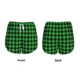 thumbnail image 3 of Balery Buffalo Plaid Green Black Pantalones cortos deportivos para mujer con forro y dos bolsillos, elásticos, para entrenamiento, gimnasio, yoga-Medium, 3 of 7