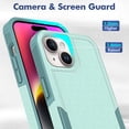 thumbnail image 5 of Allytechgroup Compatible for Apple iPhone 15, Rugged Shockproof Military Grade Protection Dual Layers Hard PC TPU Phone Case for iPhone 15, Mint, 5 of 5