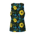 thumbnail image 5 of Easygdp Sunflowers And Blue Flower Men's Tank Top, Sleeveless Muscle T Shirts, Breathable, Quick-Dry, Loose for Gym, Running, Fitness - 4X-Large, 5 of 9