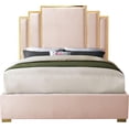 thumbnail image 3 of Meridian Furniture Hugos Pink Velvet King Bed, 3 of 8