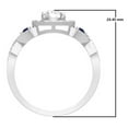 thumbnail image 4 of Dazzlingrock Collection 10K Blue Sapphire & White Diamond 3 Stone Halo Vintage Bridal Engagement Ring, White Gold, Size 5.5, 4 of 4