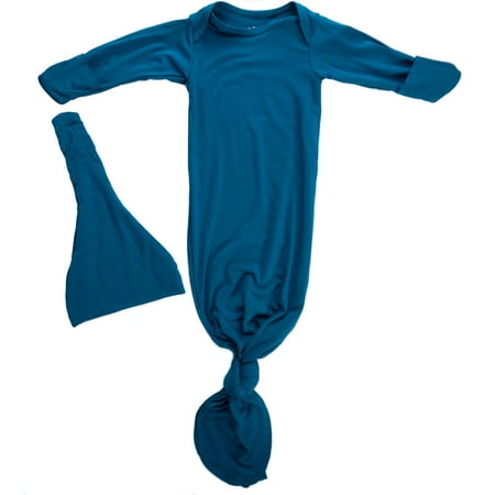 

Blue Ribbed Knotted Baby Gown