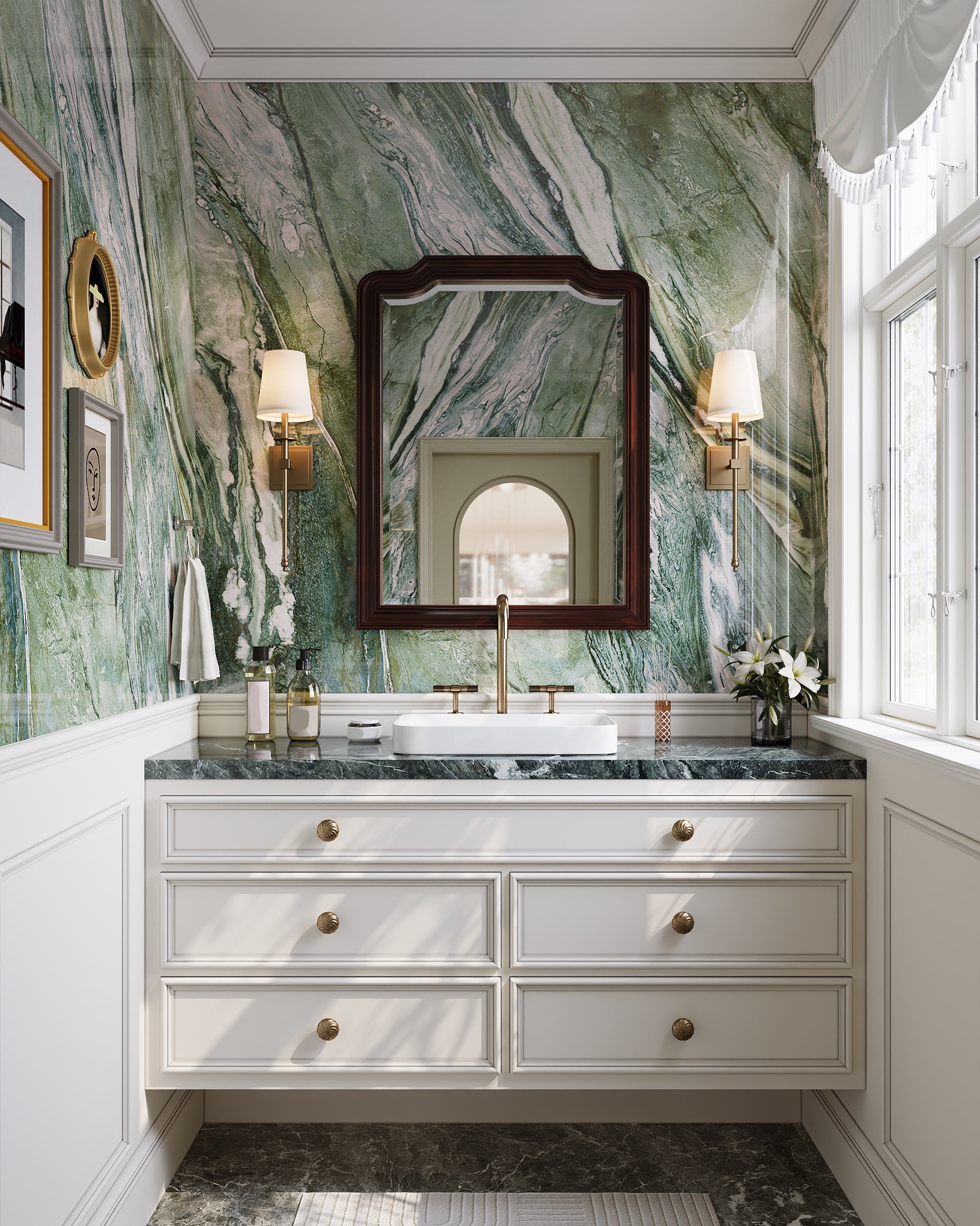 DV-1V0047 DeerValley Ally 19'' x 12'' Drop-In Bathroom Sink Semi-Recessed Vessel Sink Rectangular Above Counter Basin