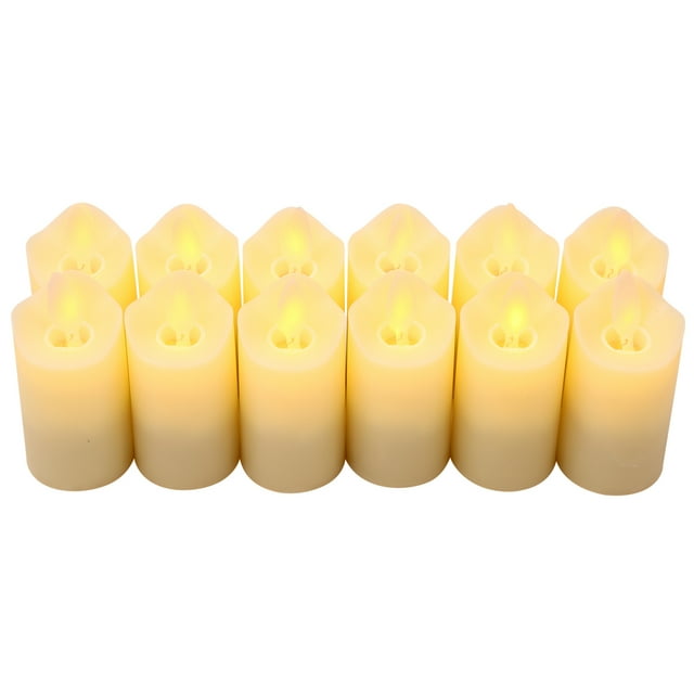 Amdohai 12 PCS Rechargeable Flameless Candles Realistic Warm Yellow LED Cordless