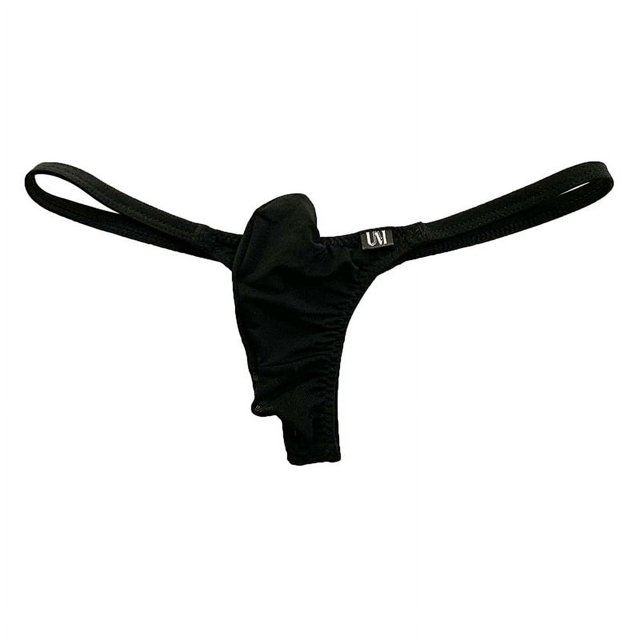 Tanga sexy con costuras de malla para hombre, pantalones pequeños tipo T