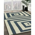 thumbnail image 2 of Ahgly Company Indoor Rectangle Abstract Blue Oriental Area Rugs, 6' x 9', 2 of 6