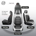 thumbnail image 2 of Fit for HONDA CIVIC 2009 Seat Cover, Faux Leather 5 Seats Full Set With Lumbar Support Non-slip, Gray and White Car Seat Covers, 4-Door Sedans Only, Upgrade the Car's Interior, 2 of 7