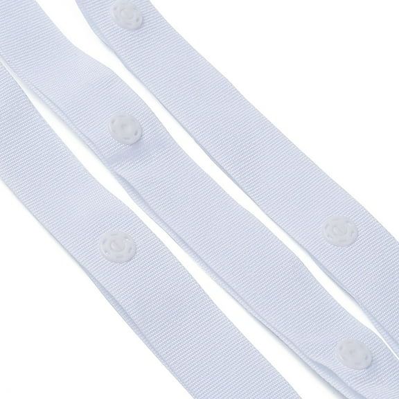 Polyester Sewing Snap Button Tape Plastic Buttons Fastener Replacement for Baby Lingerie Crotch Sewing Dancing Dress White 18x2~4mm