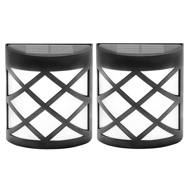 EeaseMX 2 lámparas solares LED RGB impermeables para exteriores, para césped, jardín, vallas, patio, decoración, iluminación solar, focos de pared (luz cálida)