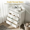 thumbnail image 4 of RoyalCraft White Fluted 4 Drawer Dresser for Bedroom, Modern Chest of Drawers, Wood Dresser for Storage Clothes, Wooden Storage Cabinet Nightstand for Bedroom, Hallway, Living Room, Entryway, 4 of 10