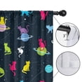 thumbnail image 4 of Blackout Kids Curtains,Space Cat and Planet Black Pattern Children's Insulated Curtains Set Of 2,Bedroom Essentials,Toddler Room Decor 52"x84", 4 of 5