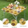 thumbnail image 4 of Yellow Dot Sunflower Bee Pattern Square Fitted Tablecloth with Elastic Edge,Square Table Cover,Washable Elastic Table Cover for Home Kitchen Party Decor 34"x34", 4 of 6