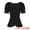 Black, variant on Sweetheart Neck Puff Sleeve Lace-up Blouse 2XL Black
