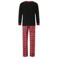 thumbnail image 3 of Hirigin Matching Christmas Pajamas For Family Letter Elk Print Long Sleeve Tops and Plaid Pants Sleepwear, 3 of 9