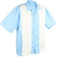 Men's Short Sleeve Retro Bowling Camp Shirt By Mato & Hash Blue/Ivory